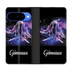 Housse cuir portefeuille Pour Google Pixel 10 Pro Signe Zodiaque 2 Gémeaux