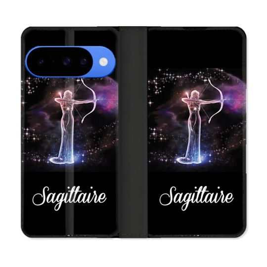 Housse cuir portefeuille Pour Google Pixel 10 Pro Signe Zodiaque 2 Sagittaire