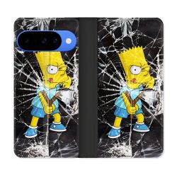 Housse cuir portefeuille Pour Google Pixel 10 Pro Simpson Bart