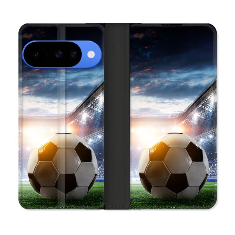 Housse cuir portefeuille Pour Google Pixel 10 Pro Sport Football Stade