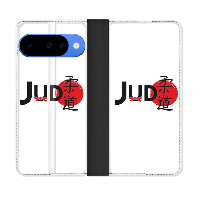 Housse cuir portefeuille Pour Google Pixel 10 Pro Sport Judo Logo