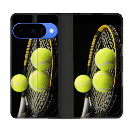 Housse cuir portefeuille Pour Google Pixel 10 Pro Sport Tennis Balls