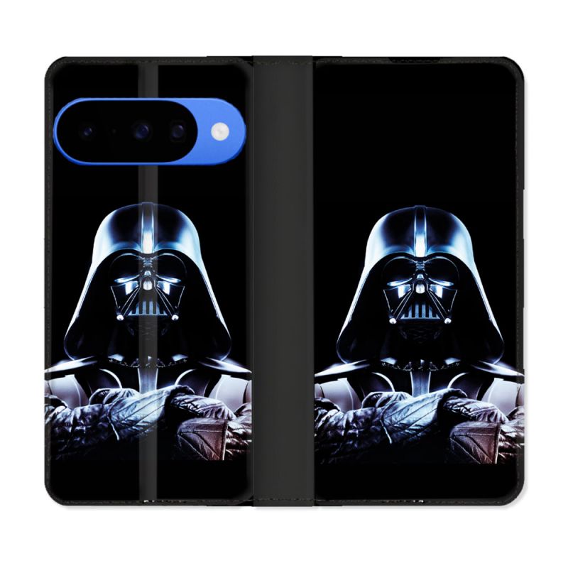 Housse cuir portefeuille Pour Google Pixel 10 Pro Star Wars - Dark Vador Noir