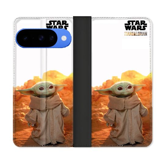 Housse cuir portefeuille Pour Google Pixel 10 Pro Star Wars - Yoda bebe soleil