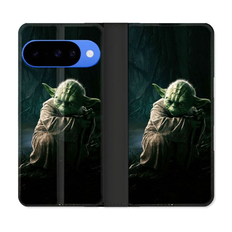 Housse cuir portefeuille Pour Google Pixel 10 Pro Star Wars - Yoda sombre