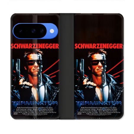 Housse cuir portefeuille Pour Google Pixel 10 Pro Terminator