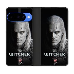 Housse cuir portefeuille Pour Google Pixel 10 Pro The Witcher Noir