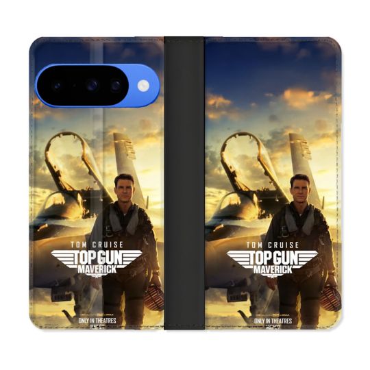 Housse cuir portefeuille Pour Google Pixel 10 Pro Top Gun