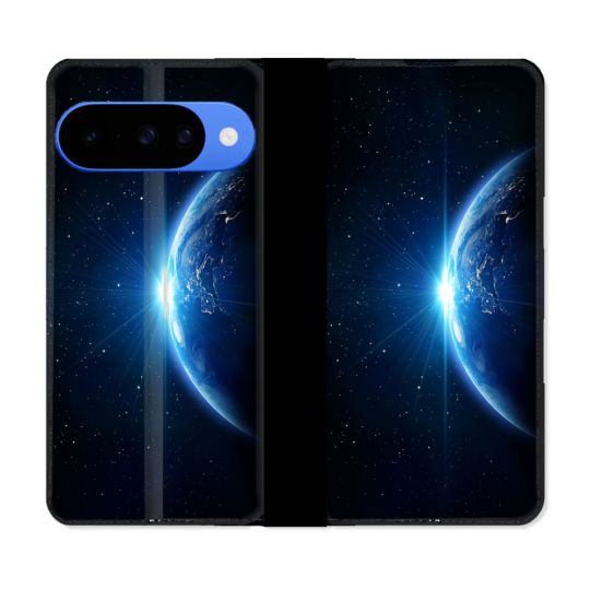 Housse cuir portefeuille Pour Google Pixel 10 Pro Univers Planete Terre