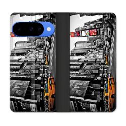 Housse cuir portefeuille Pour Google Pixel 10 Pro Voyage Amerique USA New York Taxi