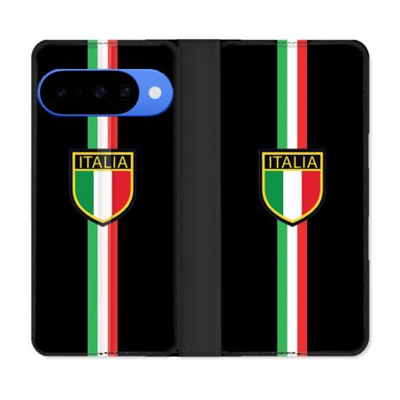 Housse cuir portefeuille Pour Google Pixel 10 Pro Voyage Italie 3 Noir