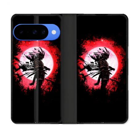 Housse cuir portefeuille Pour Google Pixel 10 Pro Voyage Japon Samourai