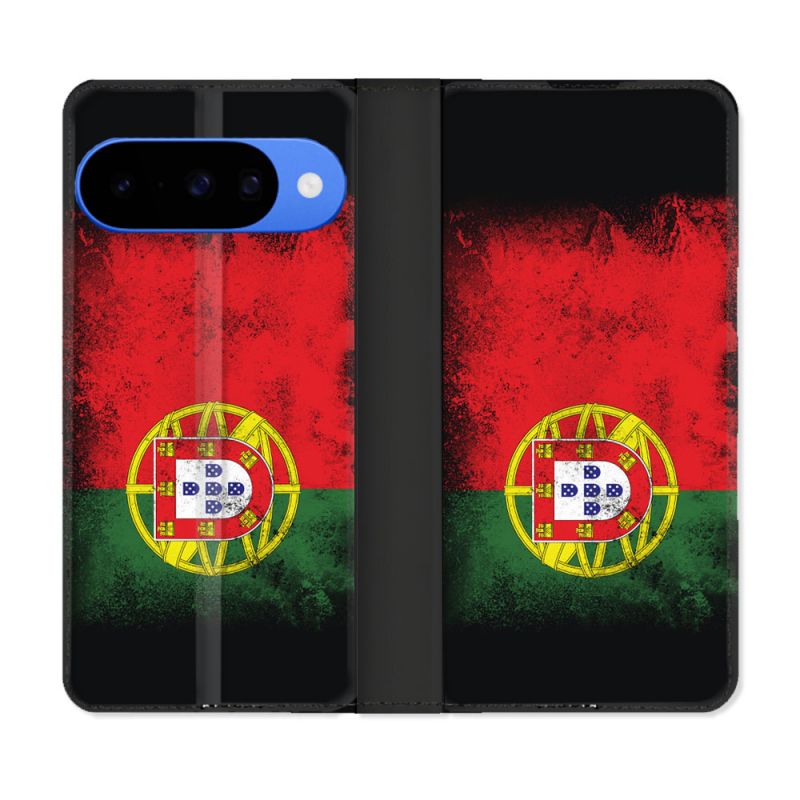 Housse cuir portefeuille Pour Google Pixel 10 Pro Voyage Portugal Drapeau