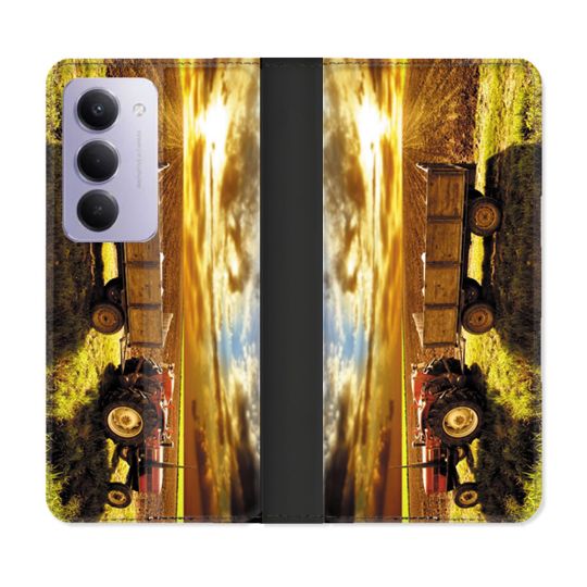 Housse cuir portefeuille Pour Xiaomi Redmi 15 5G Agriculture Tracteur Color