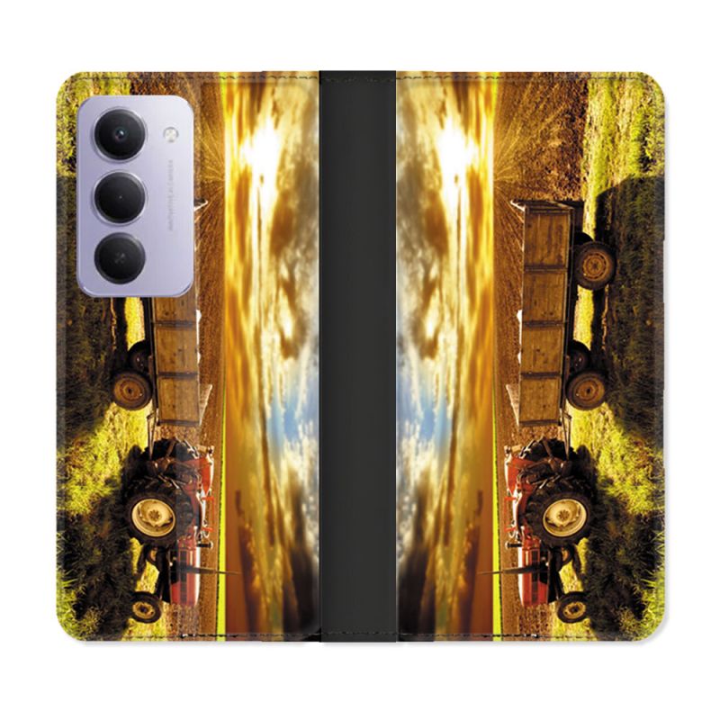 Housse cuir portefeuille Pour Xiaomi Redmi 15 5G Agriculture Tracteur Color