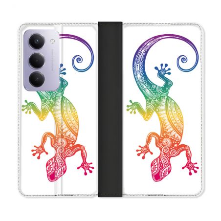 Housse cuir portefeuille Pour Xiaomi Redmi 15 5G Animal Salamandre Color