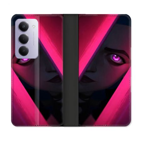 Housse cuir portefeuille Pour Xiaomi Redmi 15 5G Arcane Jinx Rose