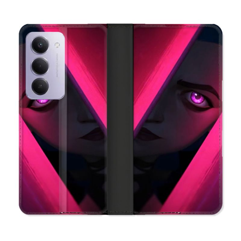 Housse cuir portefeuille Pour Xiaomi Redmi 15 5G Arcane Jinx Rose