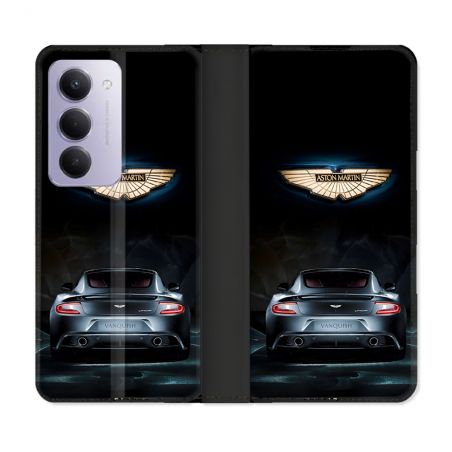 Housse cuir portefeuille Pour Xiaomi Redmi 15 5G Aston Martin