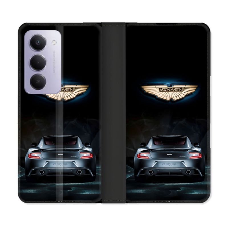 Housse cuir portefeuille Pour Xiaomi Redmi 15 5G Aston Martin