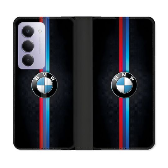 Housse cuir portefeuille Pour Xiaomi Redmi 15 5G BMW Logo