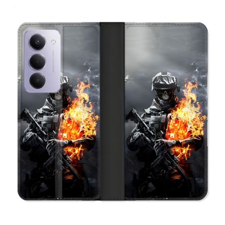 Housse cuir portefeuille Pour Xiaomi Redmi 15 5G Call Of Duty Squelette