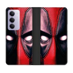 Housse cuir portefeuille Pour Xiaomi Redmi 15 5G Deadpool Yeux