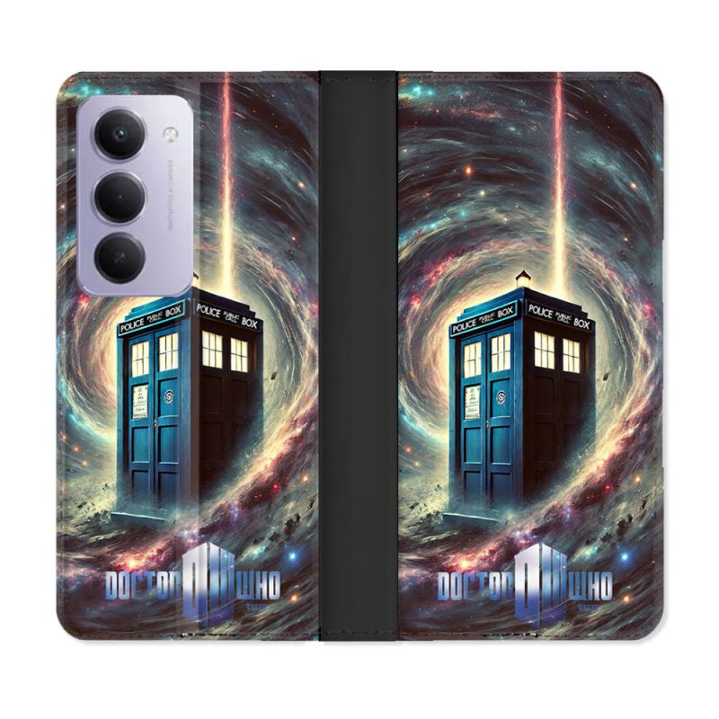 Housse cuir portefeuille Pour Xiaomi Redmi 15 5G Dr Who Tardis Univers