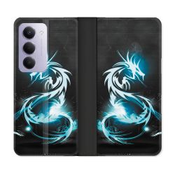 Housse cuir portefeuille Pour Xiaomi Redmi 15 5G Fantastique Dragon Bleu