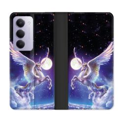Housse cuir portefeuille Pour Xiaomi Redmi 15 5G Fantastique Licorne Céleste