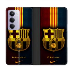 Housse cuir portefeuille Pour Xiaomi Redmi 15 5G Foot FC Barcelone Vintage