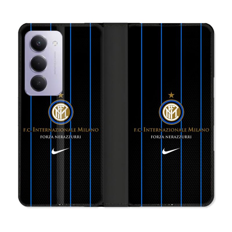 Housse cuir portefeuille Pour Xiaomi Redmi 15 5G Foot Inter Milan