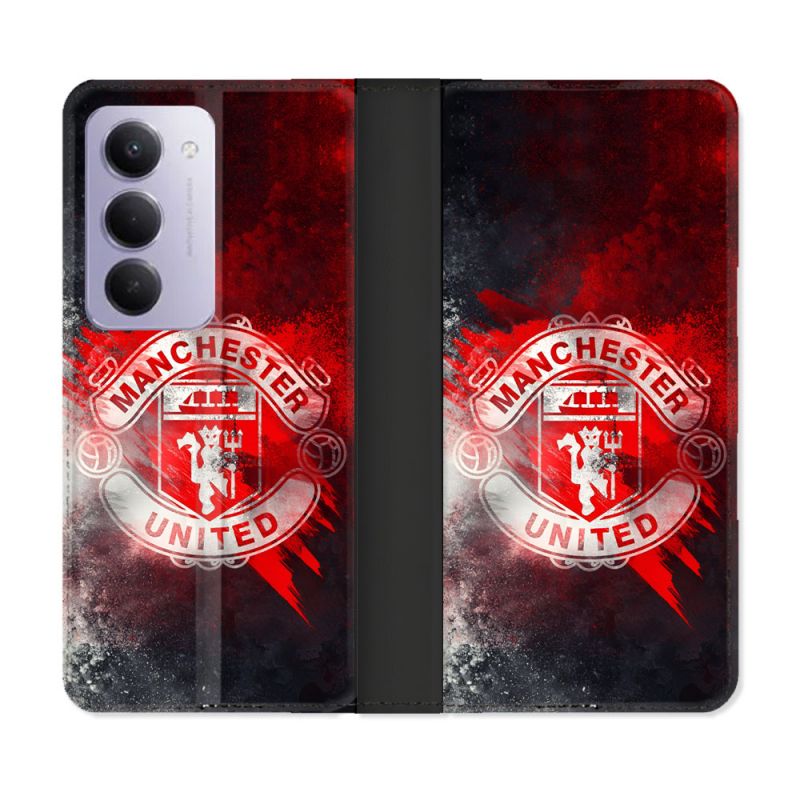 Housse cuir portefeuille Pour Xiaomi Redmi 15 5G Foot Manchester United