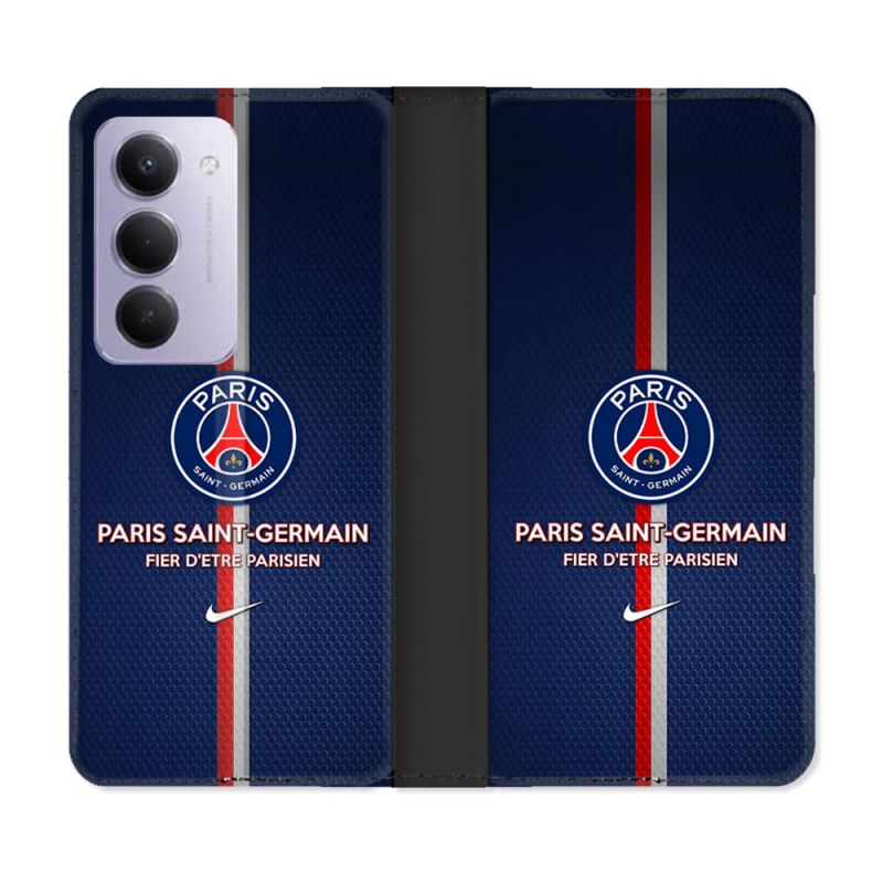 Housse cuir portefeuille Pour Xiaomi Redmi 15 5G Foot PSG Fier