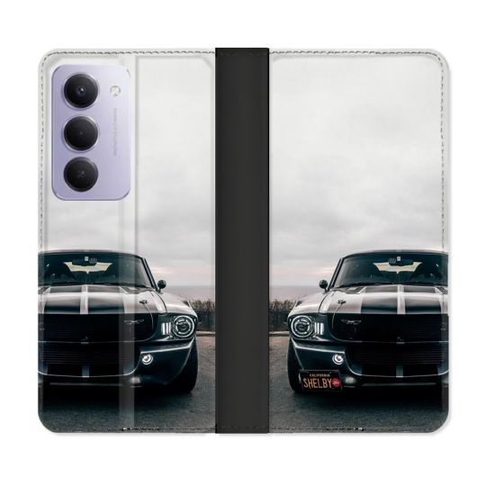 Housse cuir portefeuille Pour Xiaomi Redmi 15 5G Ford Mustang GT500 Vintage