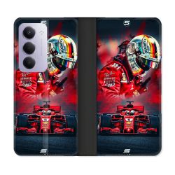 Housse cuir portefeuille Pour Xiaomi Redmi 15 5G Formule 1 F1 Ferrari