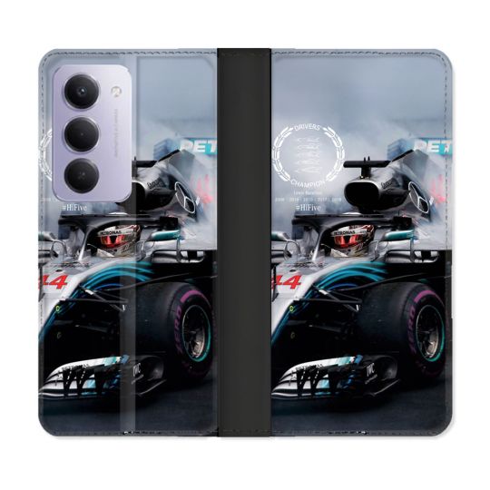 Housse cuir portefeuille Pour Xiaomi Redmi 15 5G Formule 1 F1 Mercedes Petronas