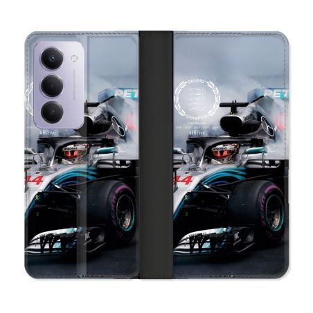 Housse cuir portefeuille Pour Xiaomi Redmi 15 5G Formule 1 F1 Mercedes Petronas