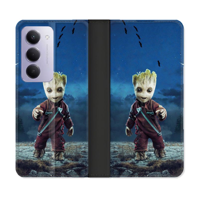 Housse cuir portefeuille Pour Xiaomi Redmi 15 5G Groot Bleu