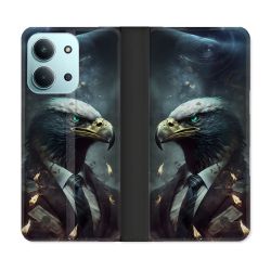 Housse cuir portefeuille Pour Xiaomi Redmi 15C 4G Animal Aigle Business