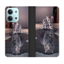 Housse cuir portefeuille Pour Xiaomi Redmi 15C 4G Animal Chat Reflet