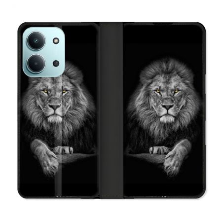 Housse cuir portefeuille Pour Xiaomi Redmi 15C 4G Animal Lion Majestueux