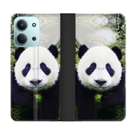 Housse cuir portefeuille Pour Xiaomi Redmi 15C 4G Animal Panda Color