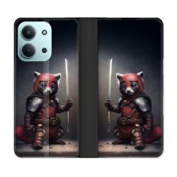 Housse cuir portefeuille Pour Xiaomi Redmi 15C 4G Animal Raton Samouraï