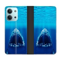 Housse cuir portefeuille Pour Xiaomi Redmi 15C 4G Animal Requin Dent