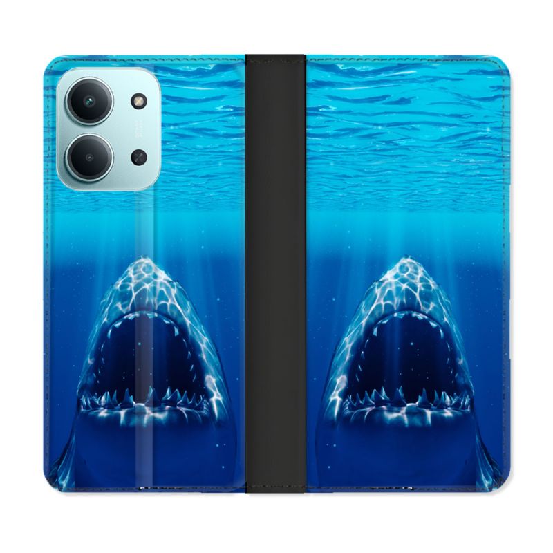 Housse cuir portefeuille Pour Xiaomi Redmi 15C 4G Animal Requin Dent