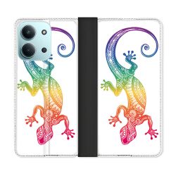 Housse cuir portefeuille Pour Xiaomi Redmi 15C 4G Animal Salamandre Color