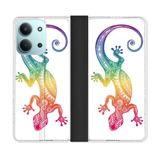 Housse cuir portefeuille Pour Xiaomi Redmi 15C 4G Animal Salamandre Color