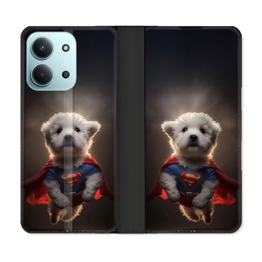 Housse cuir portefeuille Pour Xiaomi Redmi 15C 4G Animal Super Chien