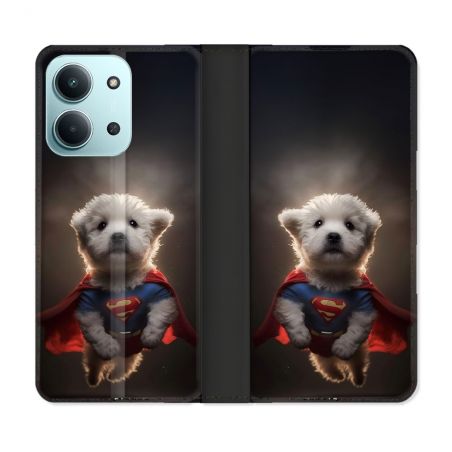 Housse cuir portefeuille Pour Xiaomi Redmi 15C 4G Animal Super Chien